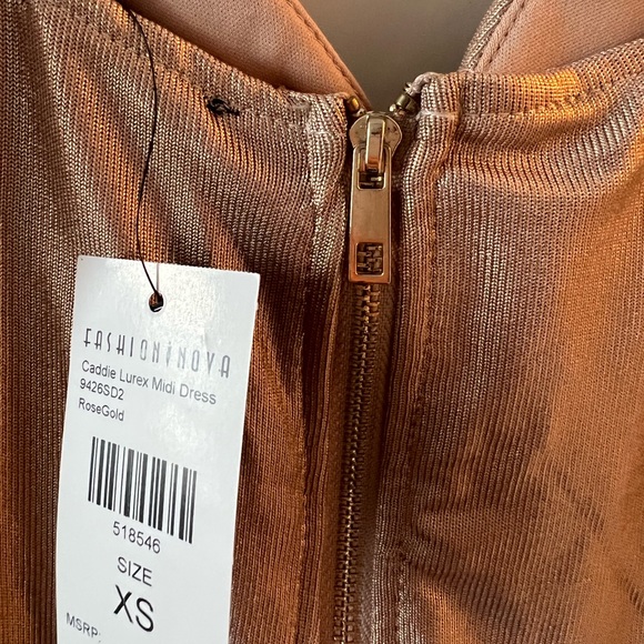 FASHIONNOVA - rose gold midi dress - Picture 5 of 5